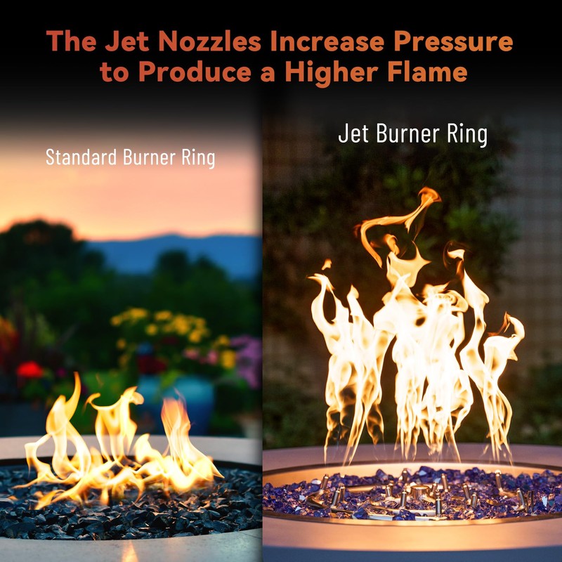 Skyflame Jet Burner Ring Kit, 12" Round Fire Pit Burner
