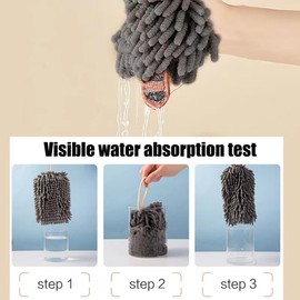 RUIENGCOMM 2Pcs Chenille Hand Towels Soft Absorbent Hand Towels Hand Towels for Bathroom Kitchen Multipurpose Fuzzy Ball Towel Set Bathroom Accessory for Kitchen and Bathroom