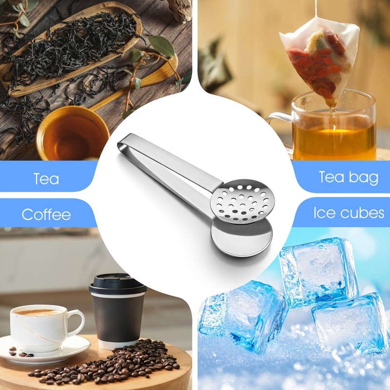 Guduling 3 pcs Teabag Squeezer Tool,Stainless Steel Tea Bag Squeezer,Round