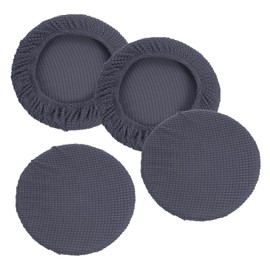 PATIKIL 11" Round Bar Stool Cover, 4 Pack Washable Elastic Stool Cushion Cover for Diameter 11"-14" Chair, Dark Gray