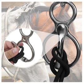 Wanfoou Stainless Steel Horse Tie Ring, Horse Tie Ring Set, Heavy-Duty Tie Ring Horse Training Equipment with Eye Bolt Binding Ring for Preventing Horses from Pulling (Silver)