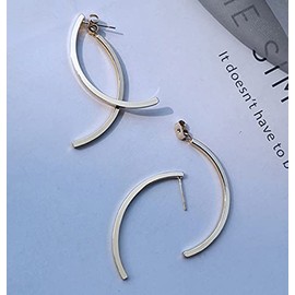 Jimin Motif Earrings, 2 Pieces for Both Ears, Curved Bar Earrings, Curved Design, Popular Accessories, 18G, Korean Fashion, Metal