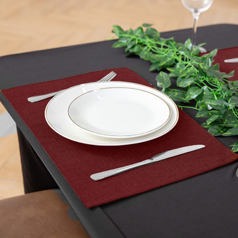 Rinpon Linen Placemats Set of 8, Machine Washable, Heat Resistant,