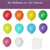 Artier 30 Biodegradable Balloons Multicoloured Balloons In 10 Colours.12 Inch