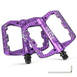 ENLEE Pedales de bicicleta de montaña de aleación de aluminio MTB Pedales de 9/16 pulgadas, ligeros, 3 rodamientos, antideslizantes, fibra de nailon, plataforma para bicicleta de carretera BMX MTB