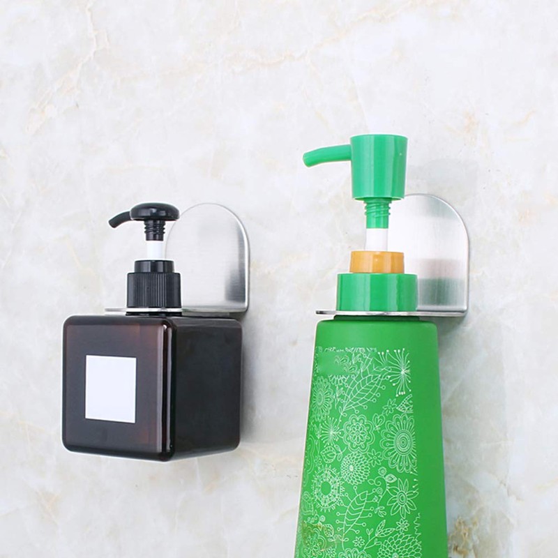 2pcs Wall Mounted Hand Holder Hanging Rack Shampoo Shelf Kitchen