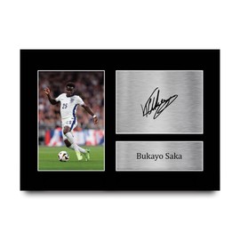HWC Trading A4 Bukayo Saka England Gifts Printed Signed Autograph Picture for Football Fans and Supporters - A4