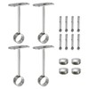 sourcing map 4 Pcs Ceiling Mount Bracket, Wardrobe Pipe Bracket,