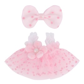 Tinoaly 6.69 Inch Doll Clothes Set, Cute Doll Outfit Including Fluffy Pink Dress & Bow Fashionable Dressing Accessories