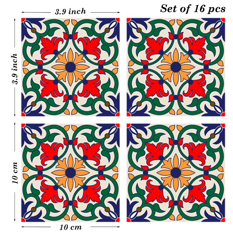Poromoro Spanish Portuguese Azulejo Style Peel and Stick Backsplash Tile