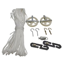 Outdoors Clothesline kit, Clothesline Pulley kit, 5 "Nylon Clothesline Pulley kit, 150 ft Outdoor Clothesline, Clothesline S Separator Spreader, Hook and Clothesline Tightener