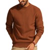 Men's Pullover Sweater Heavy Waffle Knit Textured Sweater Long Sleeve