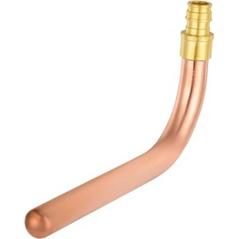 (Pack of 5) EFIELD Pex-A Expansion F1960 Connection, Copper Stub Out Elbow with Wall Flange, 1/2"-6 Inch Length,(STUB002)