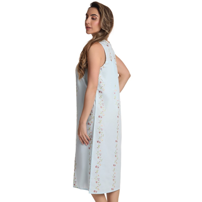 Dreamcrest - Vestidos de Seersucker sin mangas, Azul, XL