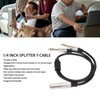 Stereo Splitter Y Cable 6.35mm Mono Female to Dual 6.35mm