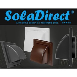 Brown Gravity Flap for Ø 100 mm / 4" Round Wall Outlet - Ventilation Duct Cover with Non-Return Shutters and Rear Spigot - Cowled Ducting Air Vent Grille