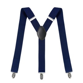 Clundoo Men's Braces Wide 3.5 cm Extra Strong, Elastic & Adjustable for Men and Women with Very Strong 3 Metal Clips, navy blue