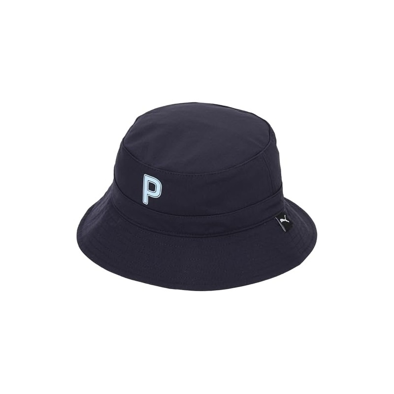 Puma Men's Bucket Hat, Golf, P Earmuffs Hat, deep navy