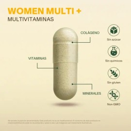 VITAL BOTANICS - Suplemento Alimenticio - Multivitamínico para Mujer - Colágeno Hidrolizado, Ácido Fólico, Biotina, Magnesio, Zinc - 200 Cápsulas 500 