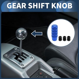 INFINAUTO Car Shift Knob, 9.5cm Universal for Automatic and Manual Vehicle Gear Shifter Knob with 3 Adapter Aluminum Alloy Blue, 1 Set