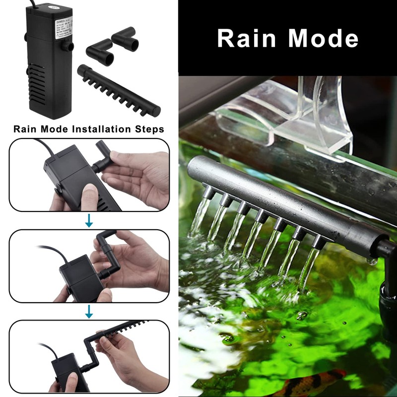DOMICA Internal Aquarium Filter with Aeration System 100GPH 5W Power