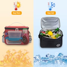 BALIGO Cool Bag 9L, Leak-proof Lining Lunch Bag Insulated Cool Bag Foldable Small Cool Bag Lunch Bag Portable Lunch Bag Work Travel Office Picnic (Red, 9L)