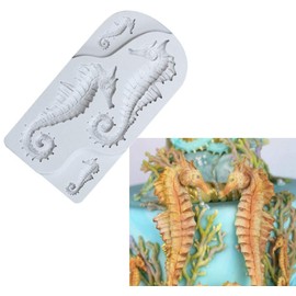 4-Hole Sizes Cute Seahorses Shapes DIY 3D Silicone Mold Making Ice Blocks Candy Fondant Chocolates Soaps Cakes Mousse Jelly Candles Decorating