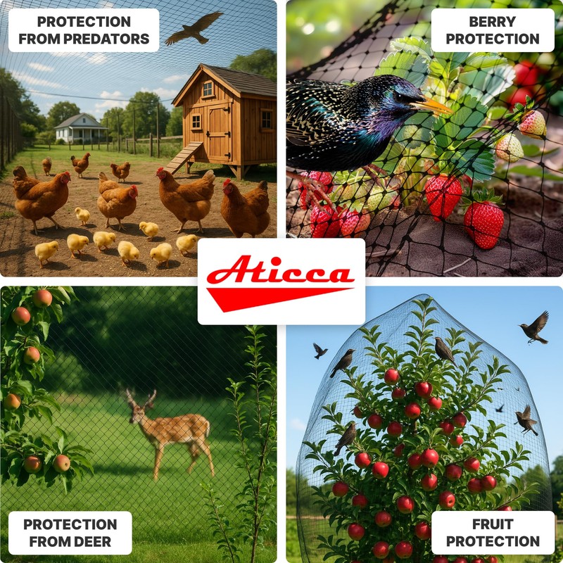Aticca Heavy Duty Bird Netting for Garden Protection & Fruit