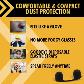 MICRO DUST MASK - Dust Blocker Nose Filter - Dust Mask for Nose - Disposable Personal Protective Nose Mask Nasal Filter - Breathable for Woodworking, Lawn Mowing, Minor Construction - Black (10 Pack)