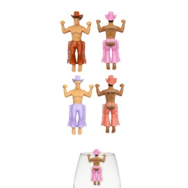 npw-usa Agua Potable Buddies en Vino Jesús cóctel Bebida Marcadores (Juego de 4), Cowboy Chaps, 1