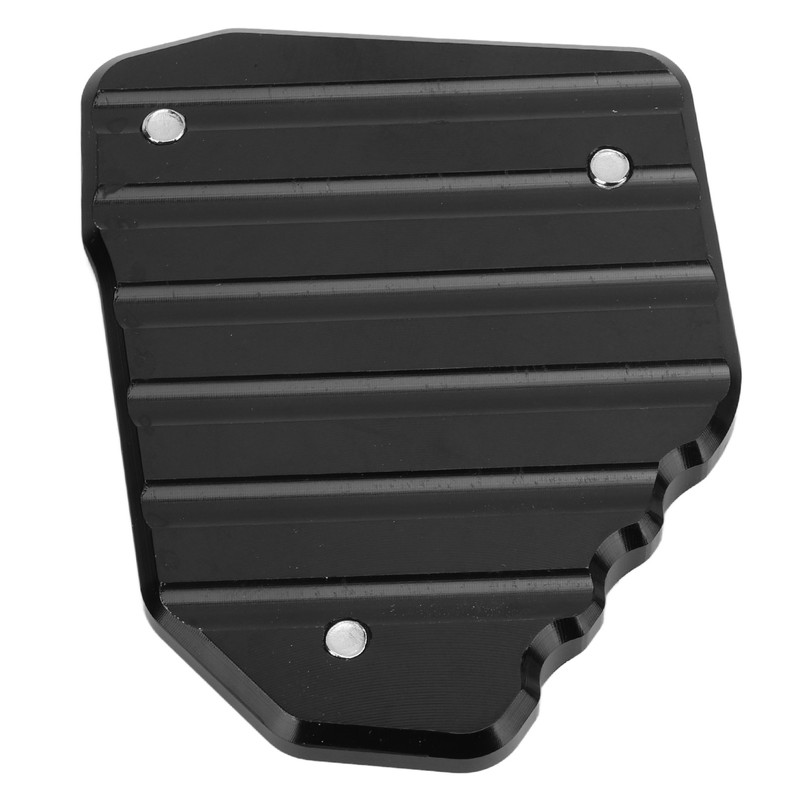 Black Motorcycle Kickstand Extension Plate Aluminium Alloy Side Stand Enlarger
