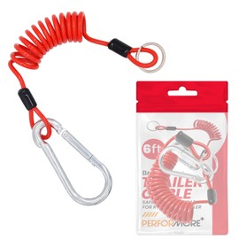 Performore Breakaway Trailer Cable - Heavy Duty Steel Wire Coiled Safety Cables Strap for RV Towing Trailer - Stainless Steel Spring Towing Coil for Enhanced Durability - Extends up to 6ft (1)