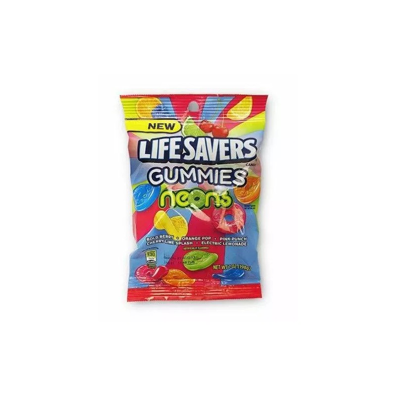 Lifesavers Gummies Neons Flavor Mix, 7 Ounce Bag [12-Bags]