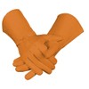 Tan Leather Gauntlet Gloves Long Arm Cuff (Large)