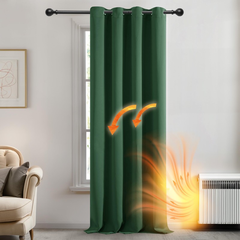 Deconovo Solid Blackout Curtain Eyelet Thermal Insulated Ring Top Curtain