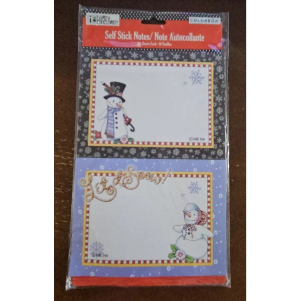 Colorbok Mary Engelbreit self stick notes Winter Christmas theme, Cute
