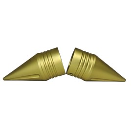 Motorcycle New Matte Gold Extension CNC Spike Front Axle Nut Covers Caps 3.6" for Harley Touring Street Glide Fat Boy Road King Electra Glide Tri Glide Dyna