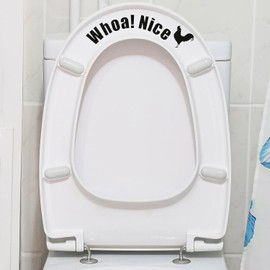 Funny Cock,Whoa Nice,Toilet Stickers,Decal, Waterproof Vinyl Wall Art Sign Decor, Removable Self-Adhesive Toilet Seat Quote Murals for Restroom Door Seat Decoration,Funny Bathroom Wall Art,Accessories