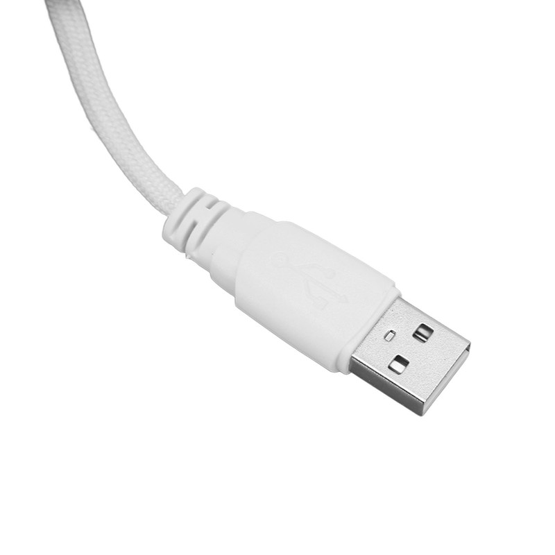 Wired Mouse Ergonomic White Adjustable DPI 6 Keys Hollowed Out