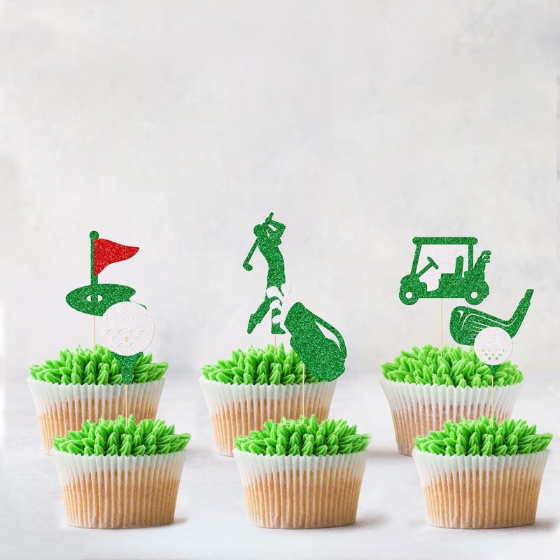 Golf Cupcake Toppers, Golf Birthday Party Decorations, Golf Decor, Let's