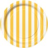 Unique Party 38034 - 18cm Yellow Striped Party Plates, Pack