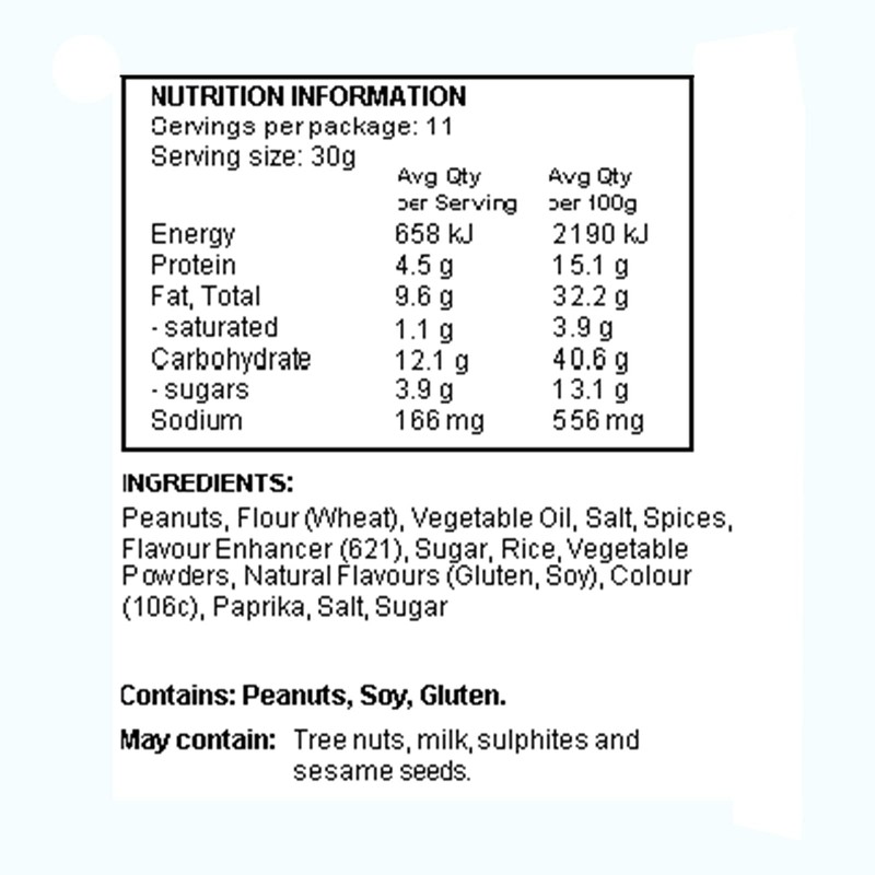 J.C.'S QUALITY FOODS BBQ Kri Kri Peanuts, 330 g, Barbeque
