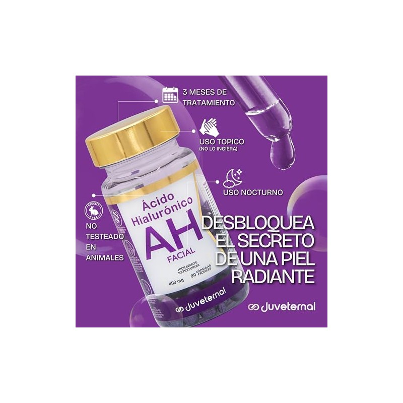 Juveternal Kit 6 Frascos Cápsulas Faciales Ácido Hialurónico + Colágeno
