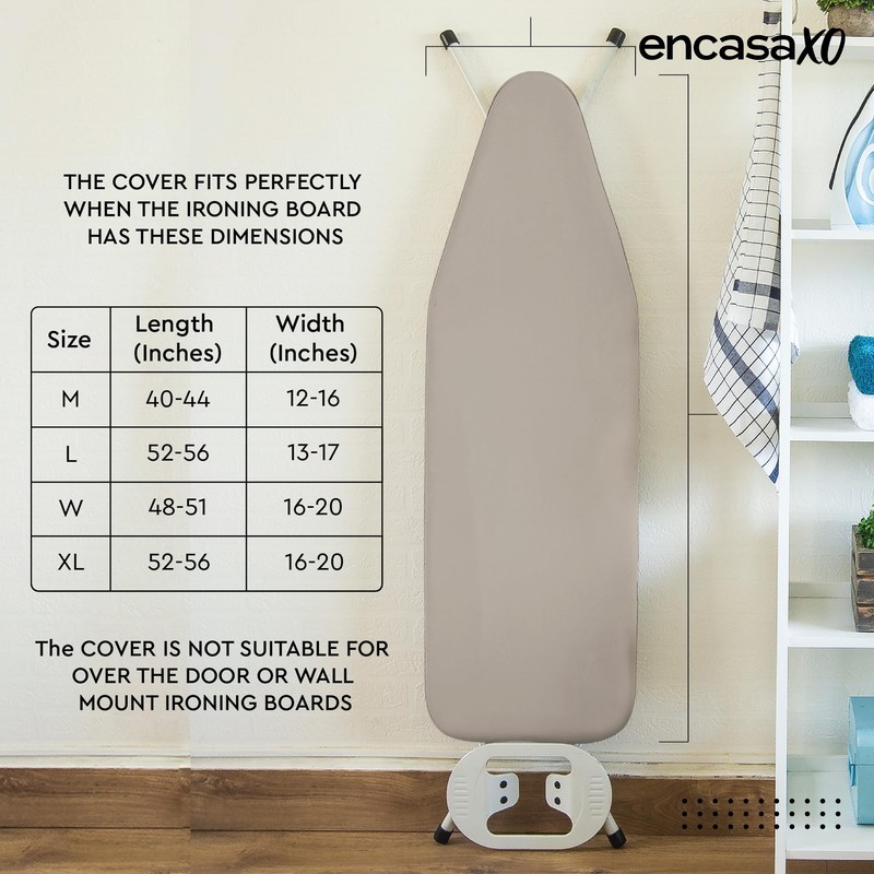 Encasa Homes Replacement Ironing Board Cover with Extra Thick Pad,