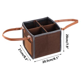 OGANAZI 4-Cup Drink Carrier with Handle Cup Holder Bag for Hot or Cold Drinks Insulated Drink Cups Caddy Portable Coffee Carrier for Travel and Delivery Reusable Drink Holder with Detachable Dividers