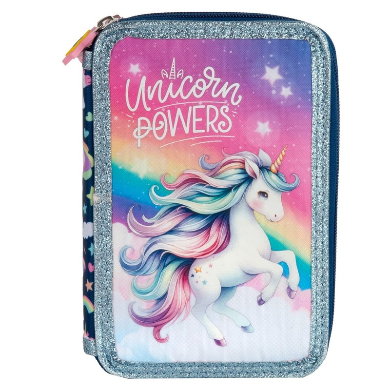 Derform Unicorn Pencil Case Filled 2 Compartments Pencil Case Pencil