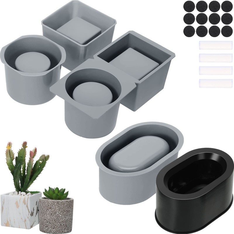 3 Pack Concrete Molds Silicone Planter Mold for Cement Pot