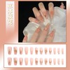 DEVENTORZ Nail Tips, Long Nail Tips, 24 Pieces, Glossy, 3D,
