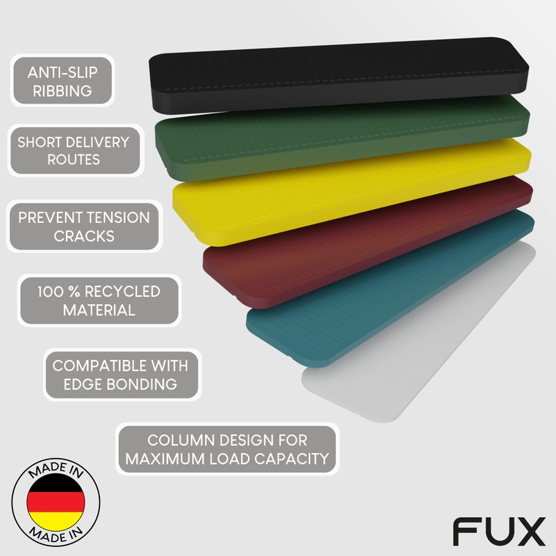 FUX 100 Pcs. Packers, 100mm x 24mm x 1-6mm, Plastic