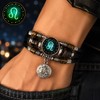 Starry Sky Zodiac Luminous Leather Bracelet for Men & Women